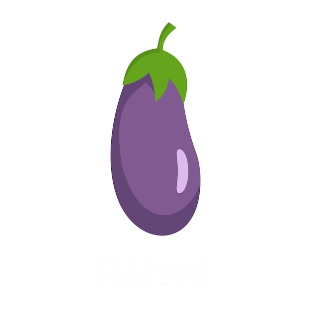 Eggplant icon Flat illustration of eggplant vector icon isolated on white background