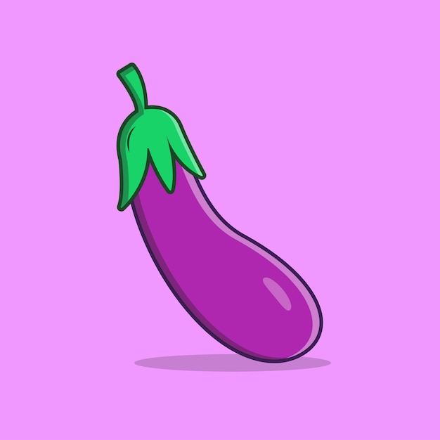 Eggplant illustration Fresh vegetable icon illustration Eggplant cartoon isolated illustration