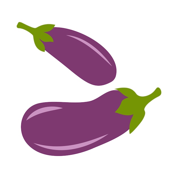 Eggplant vector isolated flat design on white background