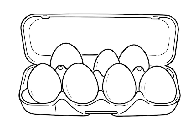 eggs black and white coloring image