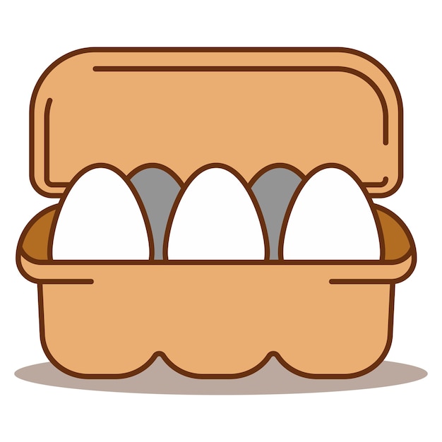 Eggs in carton box vector cartoon set isolated on a white background