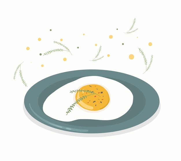 Eggs on a plate Dish for breakfast Fried eggs on a white isolated background