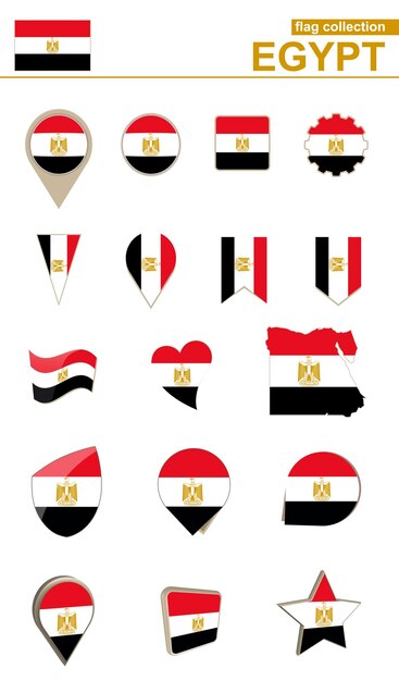 Egypt Flag Collection Big set for design