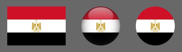 Egypt Flag Set Collection Vector