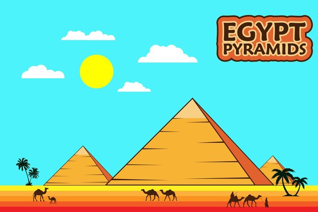 Vector egypt pyramids icons vector design poster