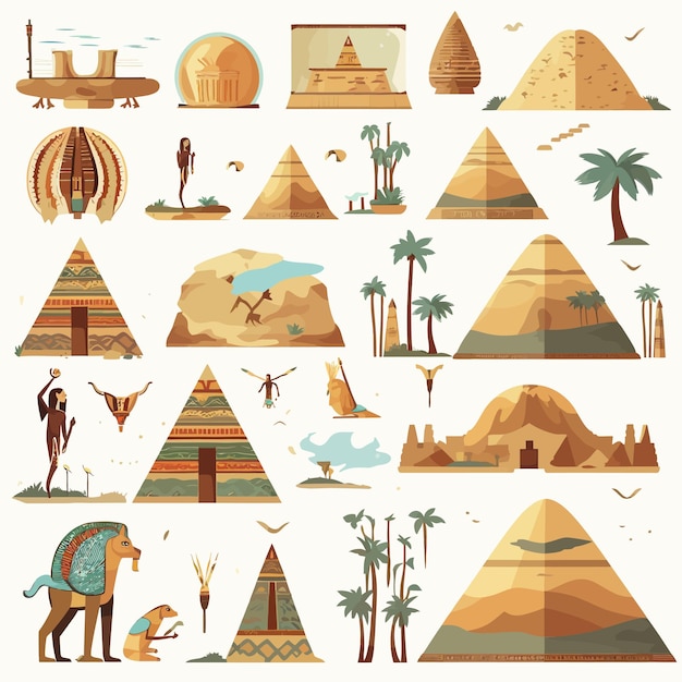 Vector egypt pyramids