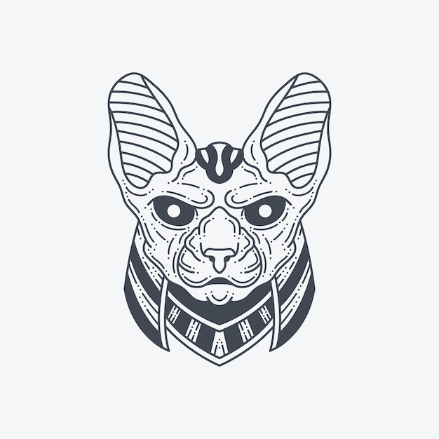 Egyptian cat head illustration