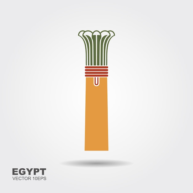 Egyptian column icon in silhouette style Element of Egyptian culture and architecture