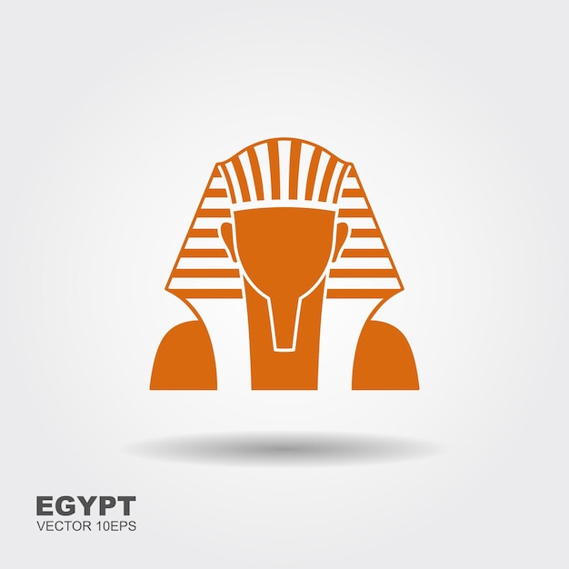 Egyptian golden pharaohs mask icon Flat illustration of egyptian golden pharaohs mask