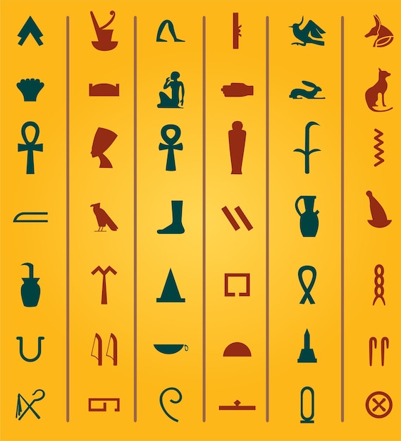 Egyptian hieroglyphics set