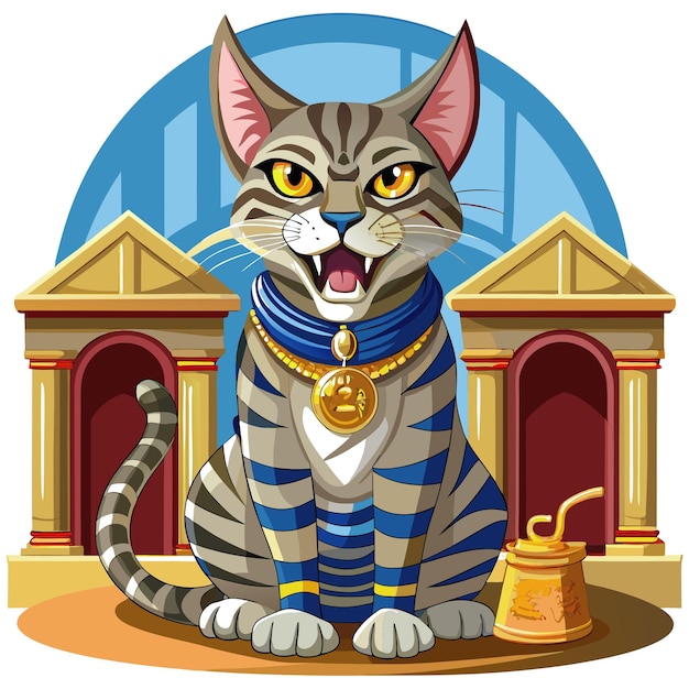 Vector egyptian mau cat cheating angry bank vector