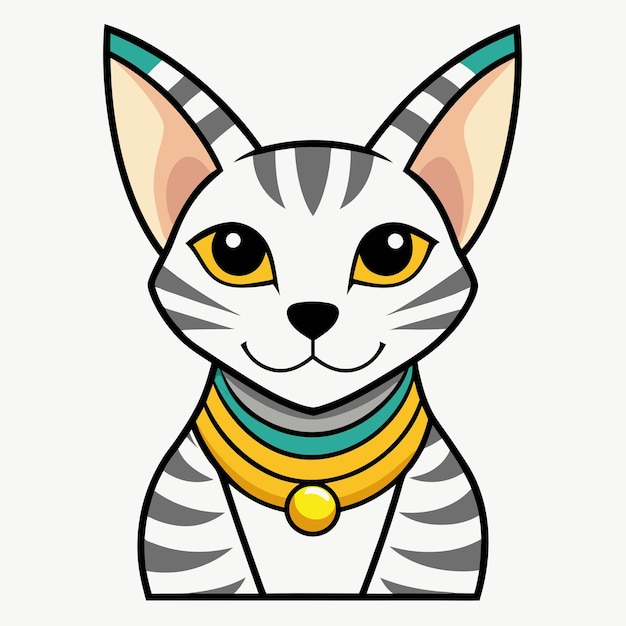 Vector egyptian mau cat smiles kawaii