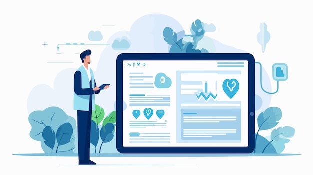 Vector ehr electronic health record patient character