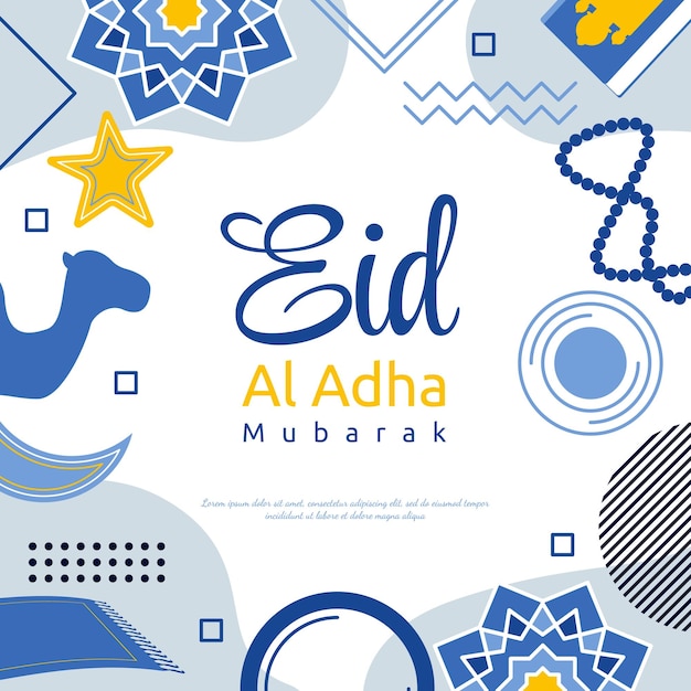 Eid Adha Mubarak Islamic Event Square Gift Card Background