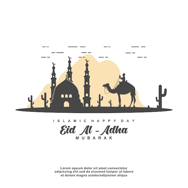 eid al adha concept silhouette vector illustration