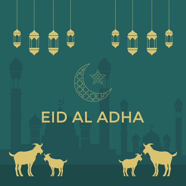 Eid Al Adha festival Greeting card background for Eid Al Adha post