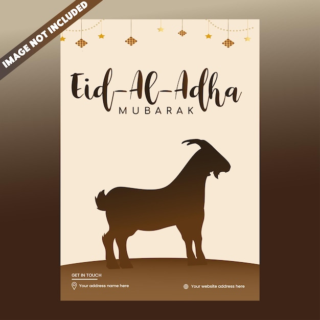 Vector eid al adha flyer eid adha set of posters or invitations design decorative retro greeting card