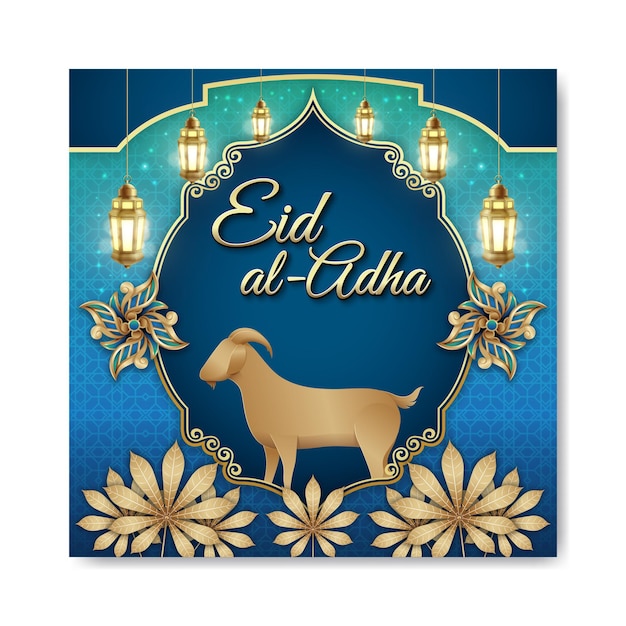 Eid Al Adha Islamic illustration concept