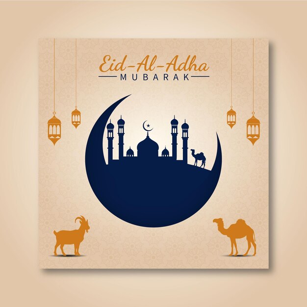 Vector eid al adha islamic social media banner design or instagram post template