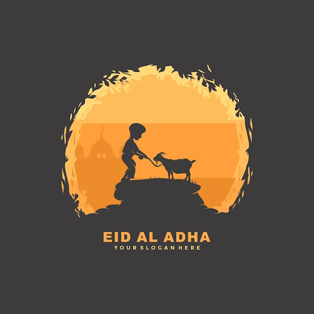 eid al adha logo concept design or vector illustration