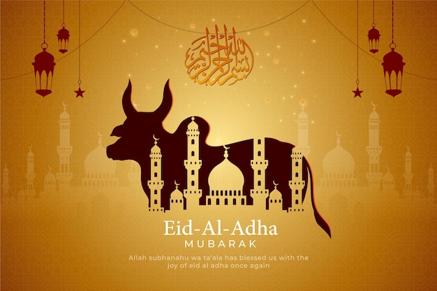 Eid Al Adha Mubarak Banner Illustration Design Template