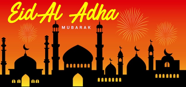 Eid Al Adha Mubarak fireworks celebration 