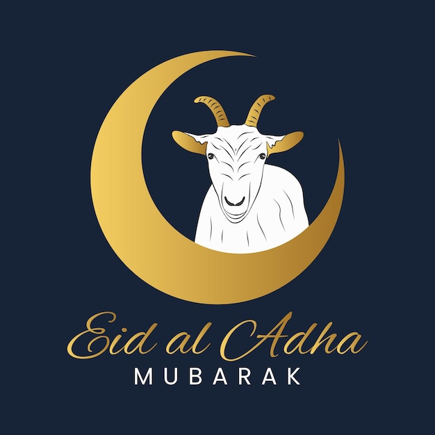 Eid al adha mubarak goat illustration