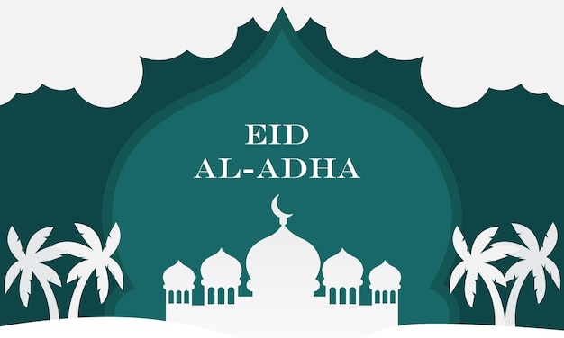 Eid Al Adha Mubarak gold greeting card vector design islamic beautiful background