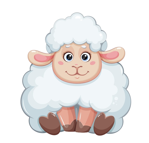 Eid al Adha Mubarak greeting card with funny ram