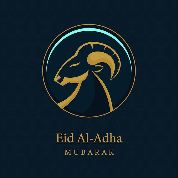 Eid al adha mubarak greetings social media poster. Eid al adha mubarak means islamic holy month.