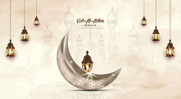 Eid al Adha Mubarak Islamic festival banner