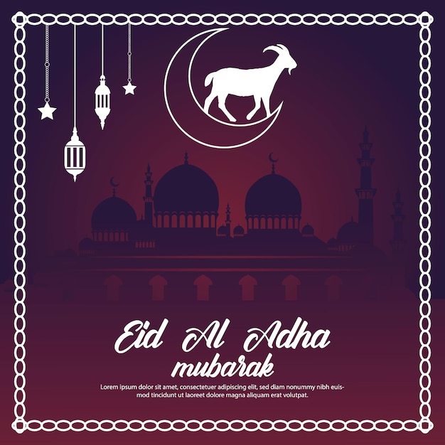 Vector eid al adha mubarak islamic religious muslim festival social media banner template