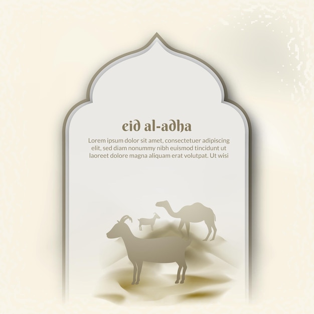 Eid al adha mubarak social media post islamic banner greeting card