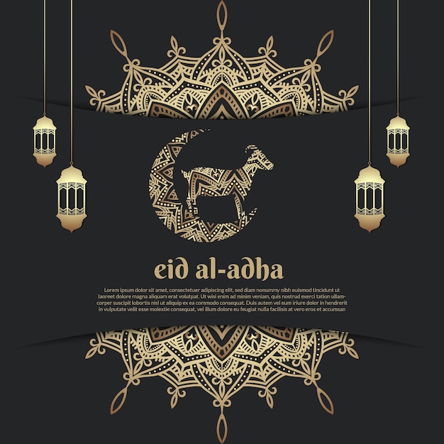 Eid al adha mubarak social media post islamic banner greeting card