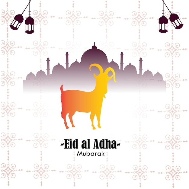 Vector eid al adha mubarak traditional islamic festival background