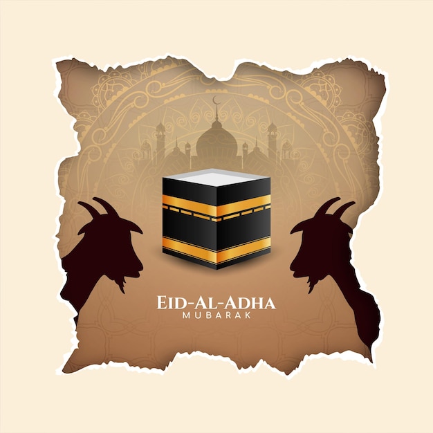 Eid al adha mubarak traditional Islamic festival greeting card