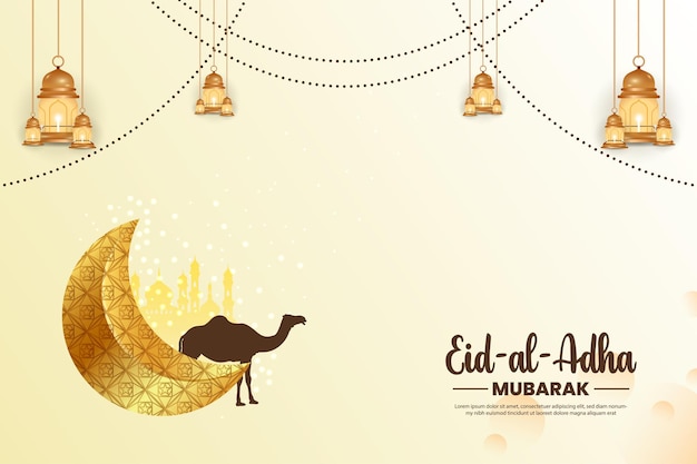 Eid al adha wishing design with common size vector file