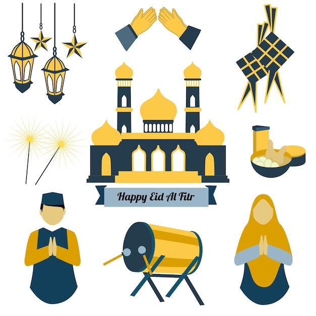 Eid al fitr element set for decoration