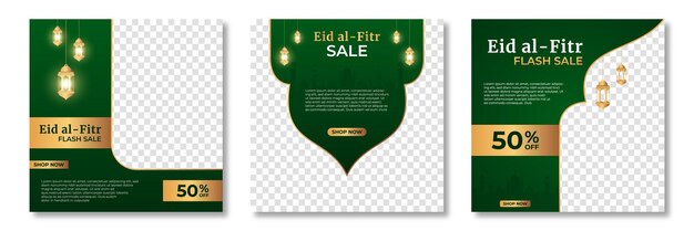 Eid al fitr post template Social media post template Eid al fitr sales banner template Vector illustration