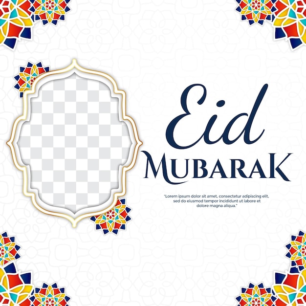 eid al fitr ramadan mubarak social media template greetings card with luxury decoration