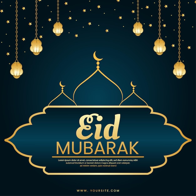 Eid al fitr wishing post design vector file