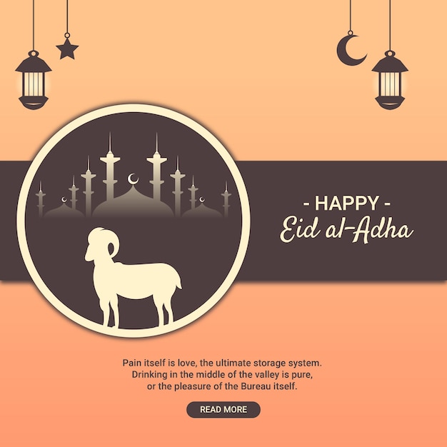 Vector eid aladha mubarak greeting card and template islamic festival premium vector