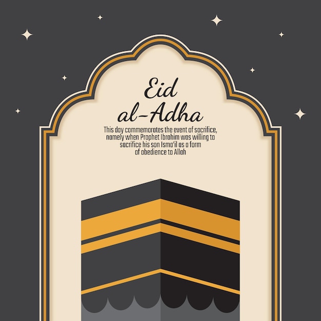 Eid alAdha Mubarak Islamic Kaaba social media template