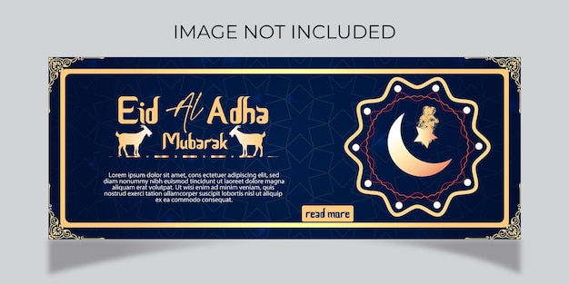 Eid alAdha Mubarak social banner premium illustrator Premium Vector