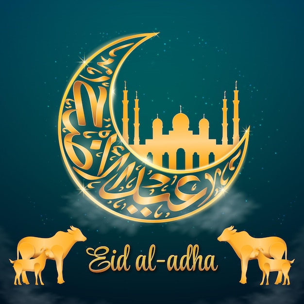 Eid aladha post design with illustration