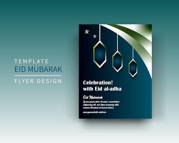 Vector eid alfitr flyer design template