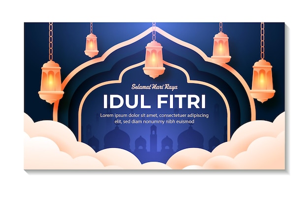 Eid alfitr horizontal banner template