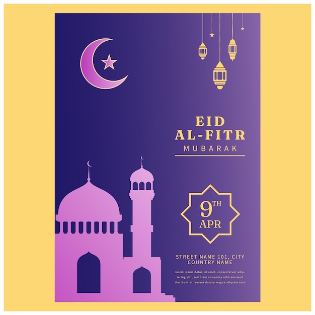 Vector eid alfitr poster vibrant celebration design