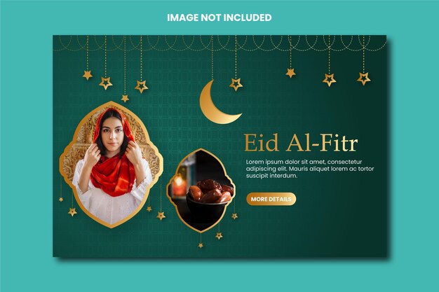 Vector eid alfitr web banner template