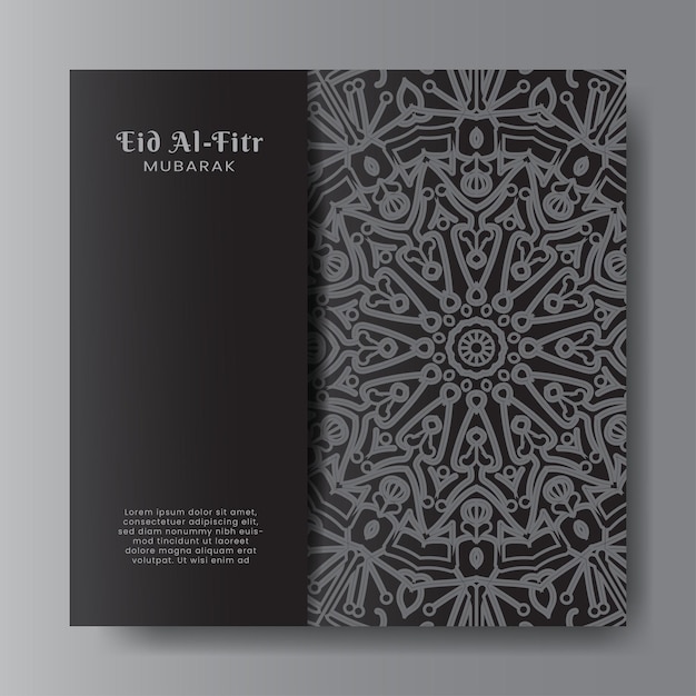 Eid alfitr with mandala background Design for your date postcard banner logo